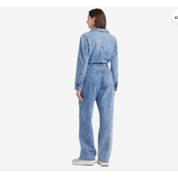 NEW Women's 8/R Long Sleeve Utility Baggy Denim Jumpsuit - Universal Thread k910 - Picture 3 of 10